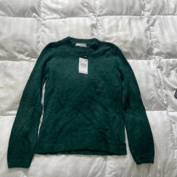 NWT MANGO Green Fuzzy Knit Lightweight Sweater womens M - Picture 1 of 7